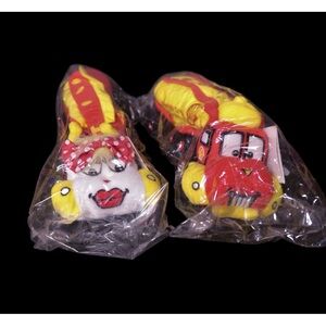 Shell Oil Tanker Truck Pair of Plushies - Sheldon and Shelly Advertising Toy